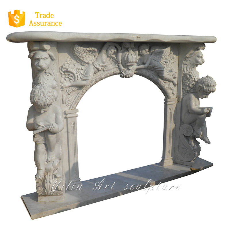 Indoor Classic Decorative Natural Gas marble Fireplace For Sale  YL-B192