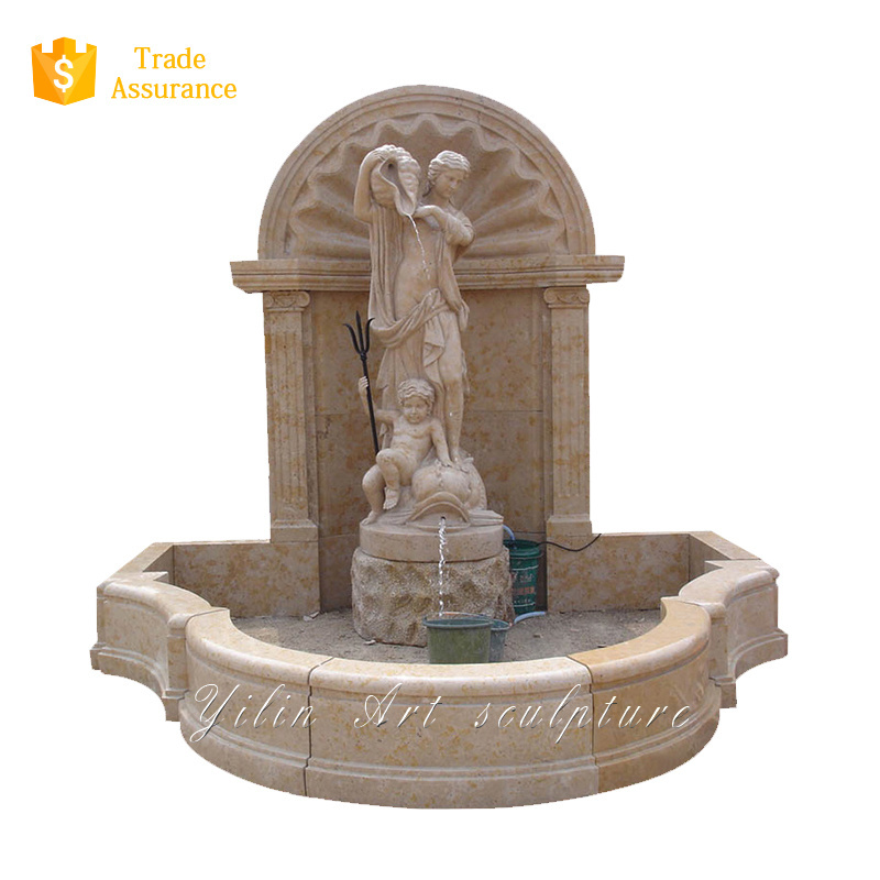 Hand Carved indoor wall fountains, stone elephant water fountain YL-W129