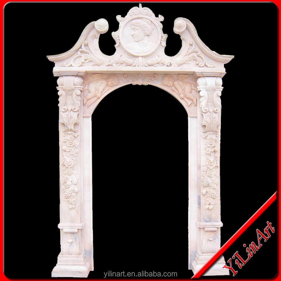 Stone Carving Column Design Marble Arch Door Frame(YL-M001)