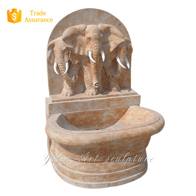 Hand Carved indoor wall fountains, stone elephant water fountain YL-W129