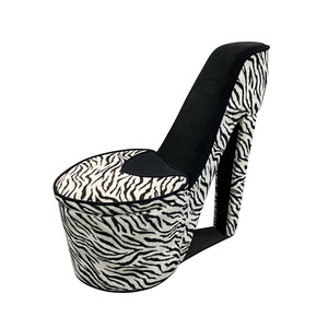 Creative Designer Single Chair High Heeled Shoes Shaped Chair Modern Velvet Fabric Leisure Chairs