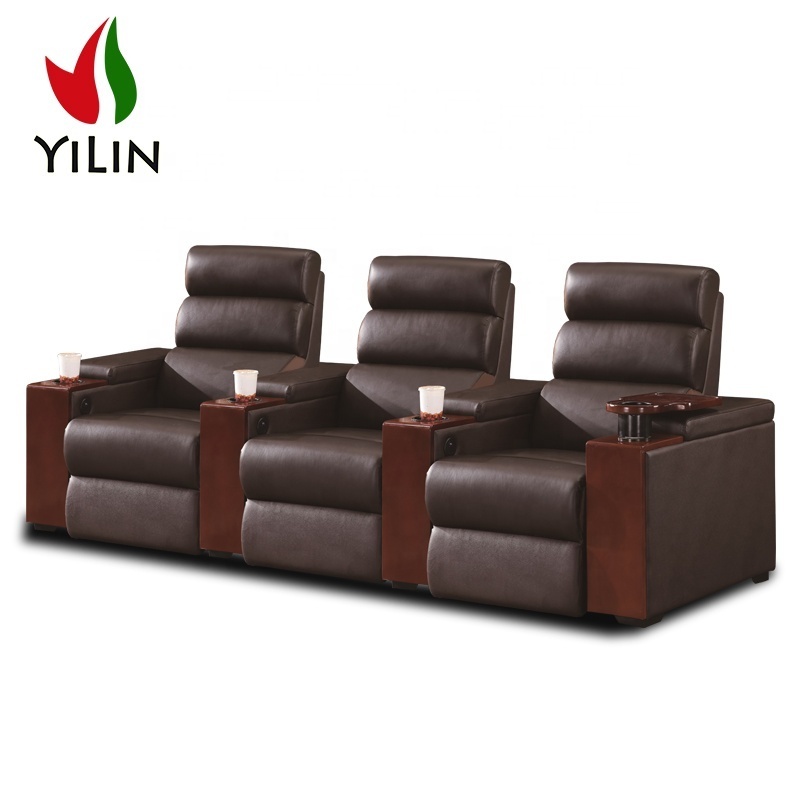 R935-1 Yilin furniture new design cinema power seats luxury recliners with tray table cinema theater recliner