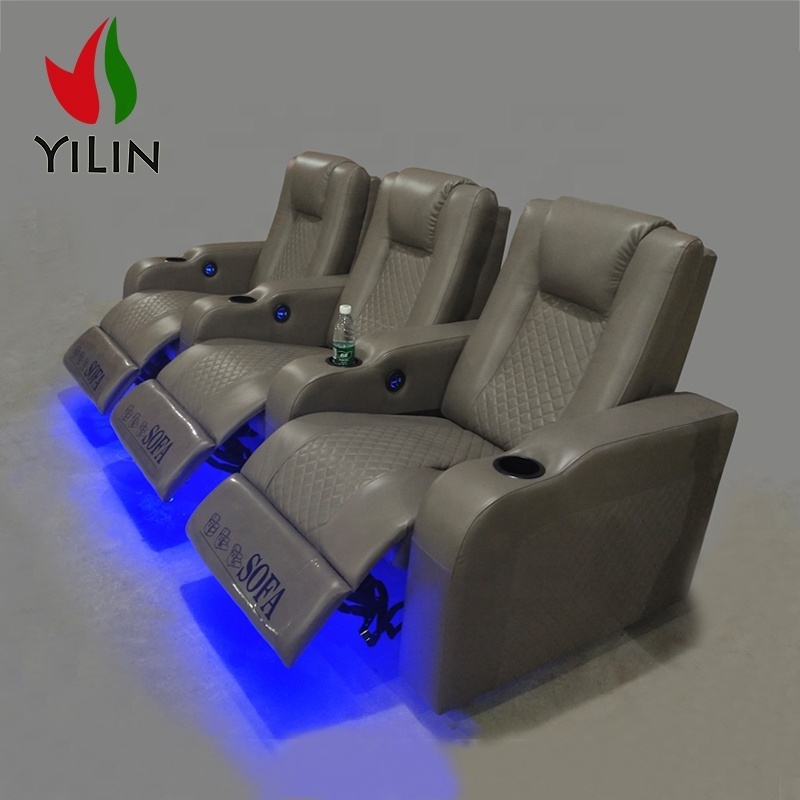 R933#1 Power Recliner Sofa Home Theater Seating Leather Reclinable Automat Reclining Seats For Home Theatre Cinema Chairs