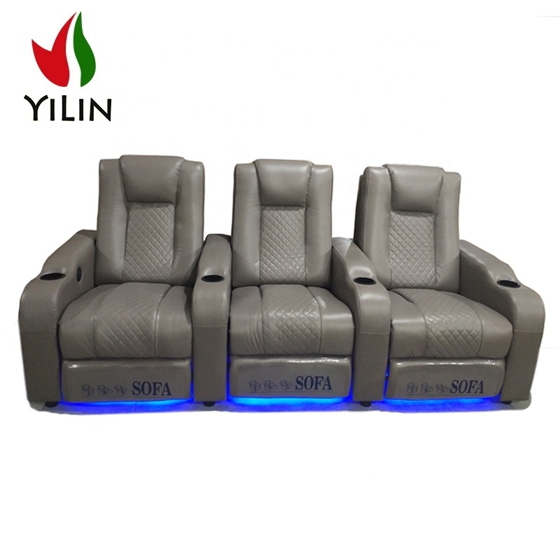 R933#1 Power Recliner Sofa Home Theater Seating Leather Reclinable Automat Reclining Seats For Home Theatre Cinema Chairs