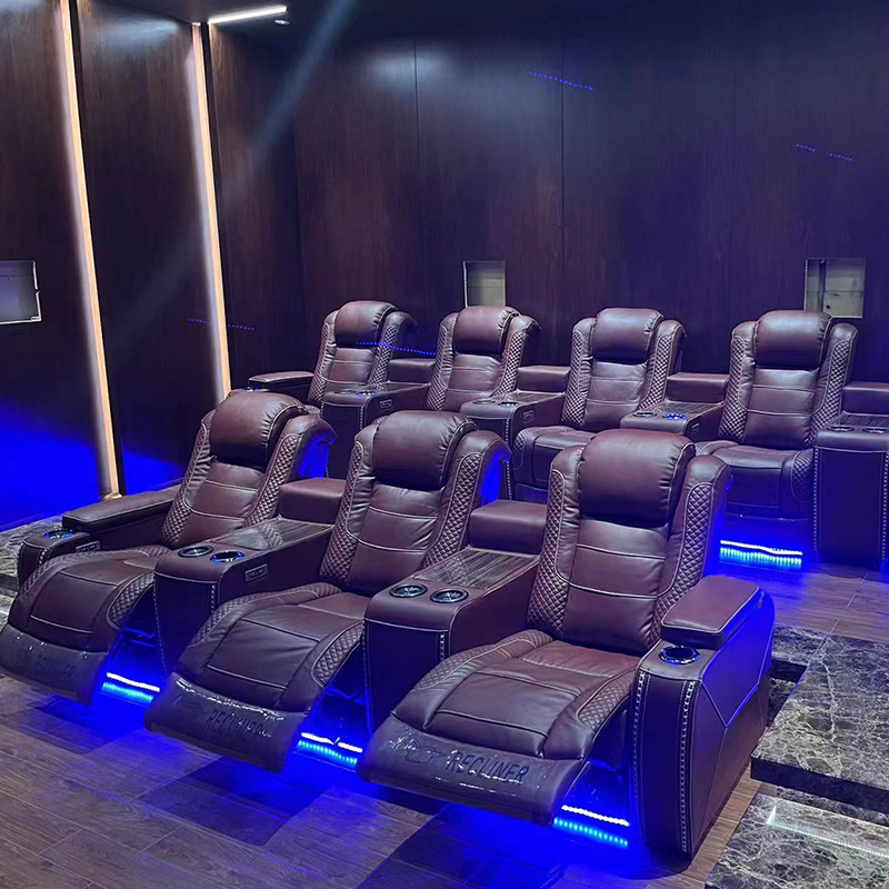 Yilin New Arrival Luxury Modern Recliner Chairs Leather Theater Seating Cinema Chairs