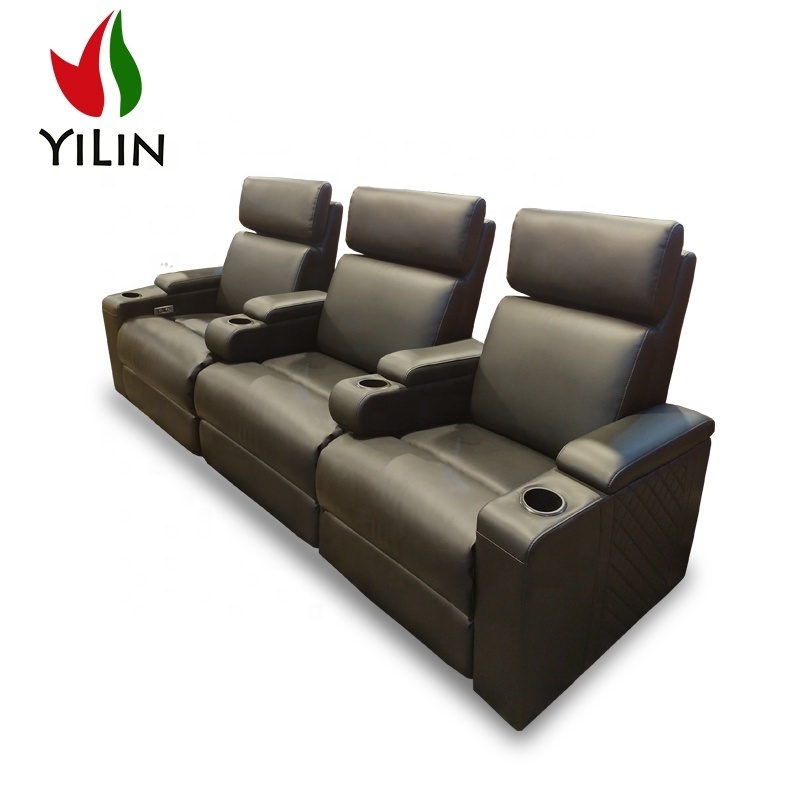 R668 Decoro Leather Sofa Recliner Cinema Electric Seat With Cooling Sofa Cup Holder