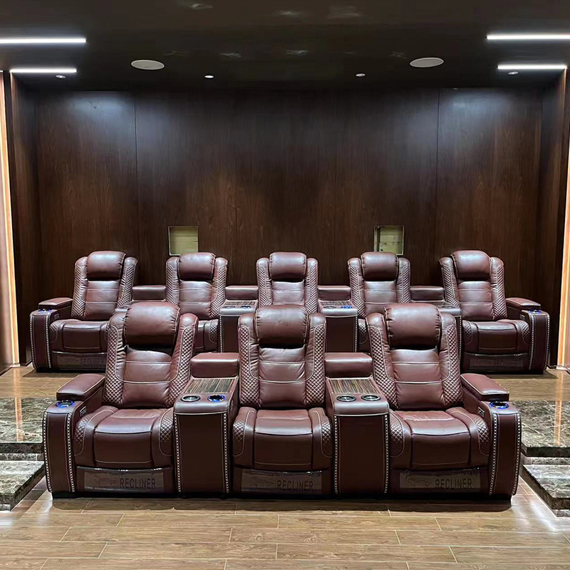 Yilin New Arrival Luxury Modern Recliner Chairs Leather Theater Seating Cinema Chairs