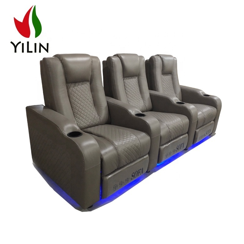 R933#1 Power Recliner Sofa Home Theater Seating Leather Reclinable Automat Reclining Seats For Home Theatre Cinema Chairs