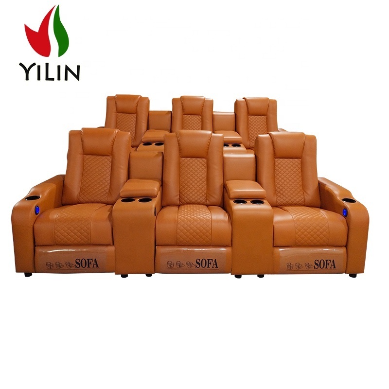 R933 Yilin Furniture Leather Cinema Seating Single Recliner Chair For Living Room Home Theater Sofa