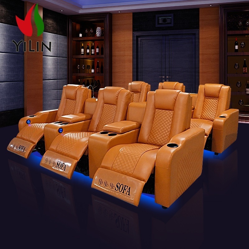 R933 Yilin Furniture Leather Cinema Seating Single Recliner Chair For Living Room Home Theater Sofa