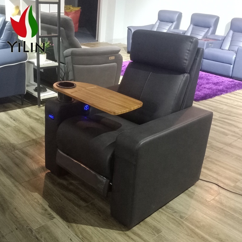 R674 Black Decoro Leather Chair Home Cinema Recliner Sofa With 3 Seater Home Theater Recliner  Furniture Sofa