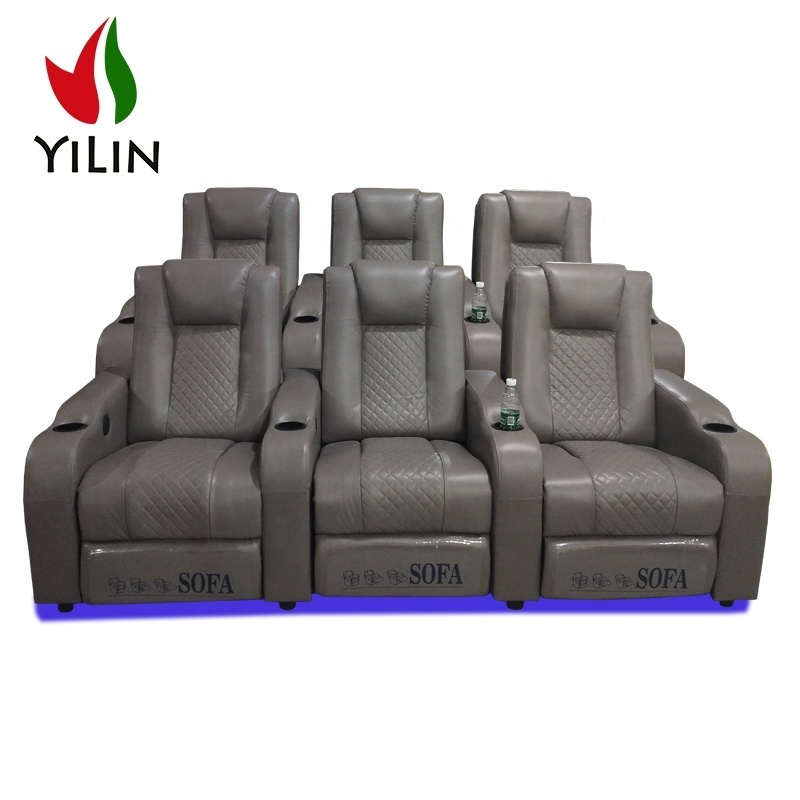 R933#1 Power Recliner Sofa Home Theater Seating Leather Reclinable Automat Reclining Seats For Home Theatre Cinema Chairs