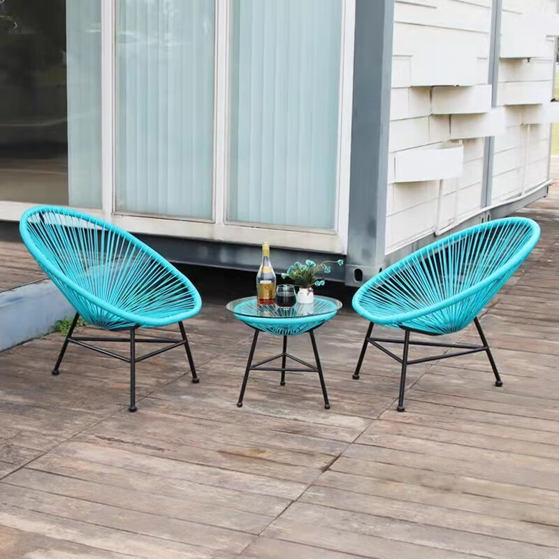 Outdoor Plastic String Chair Rattan Furniture Garden Egg Sunchair Patio furniture Acapulco Chair Contemporary Bistro Chair