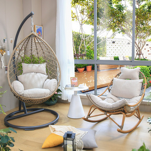 New Design Outdoor Furniture Terrace Swing Hanging Egg Swing Chair Indoor Wicker Rattan Rattan Garden Furniture Metal Bedrooms