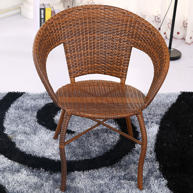 Style Outdoor Garden Chair PE Rattan Patio Chair Leisure Balcony Chair Europe Dining Table Outdoor Furniture Modern Provide