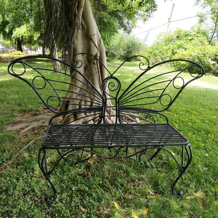 YILIN Factory Wholesale Multi-functional Metal Garden Bench Butterfly Relaxing Park Outdoor Bench