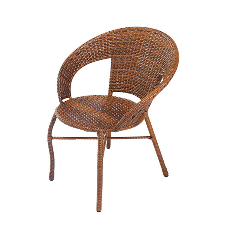 Style Outdoor Garden Chair PE Rattan Patio Chair Leisure Balcony Chair Europe Dining Table Outdoor Furniture Modern Provide