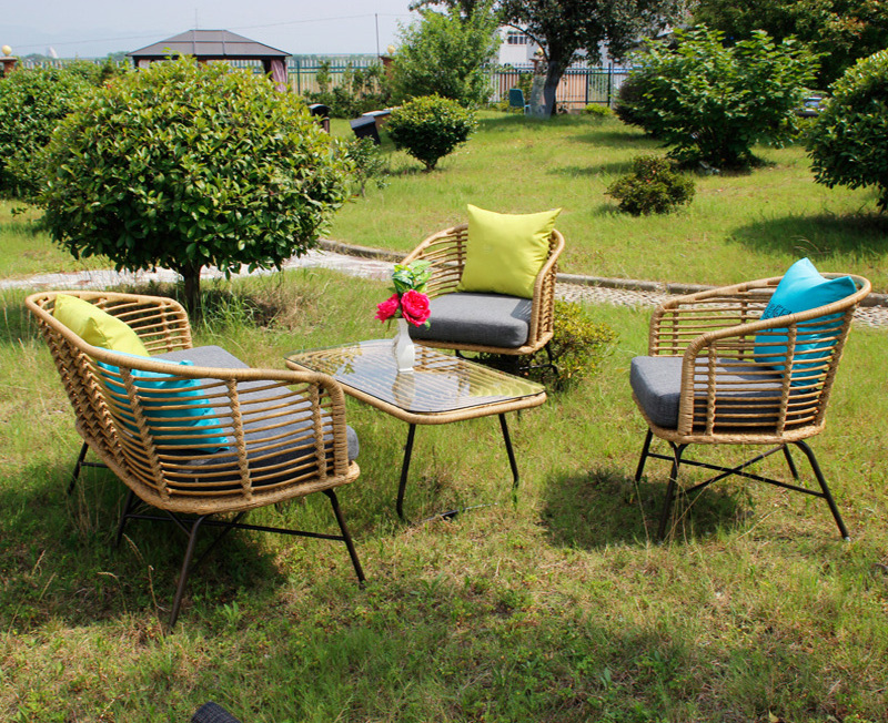 Rattan Furniture Outdoor Table and Chair Set Eco-friendly and Durable Chinese Modern Provide Garden Set Customized Size 100sets