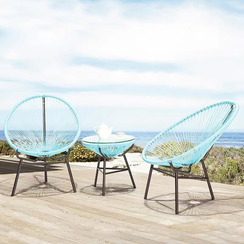 Outdoor Plastic String Chair Rattan Furniture Garden Egg Sunchair Patio furniture Acapulco Chair Contemporary Bistro Chair