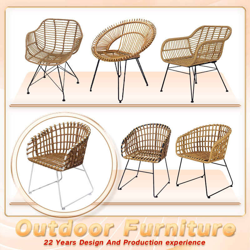 Classic Design Outdoor Garden Patio Hand-woven Imitate Rattan Outdoor Rope Garden Chair Waterproof Outdoor Chair Modern Provide