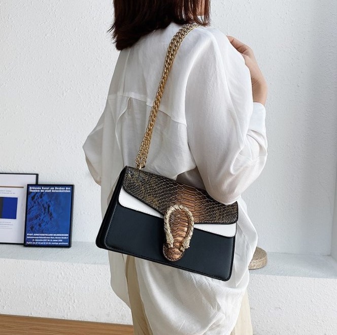 2022 Luxury Alligator Chains Crossbody Shoulder Bags Women  PU Snake Skin Ladies Purses Girl Messenger Bag Handbags