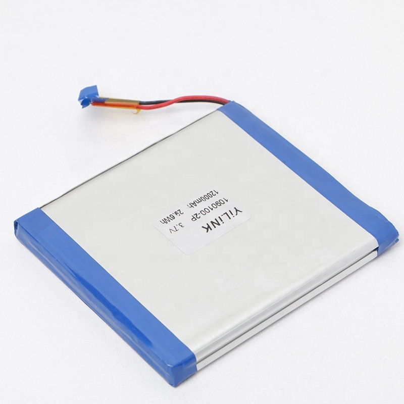 High capacity 5090100 1S2P Lithium polymer battery 12000mAh 3.7v lipo battery pack