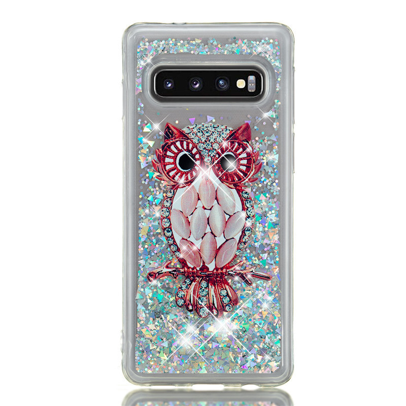 3D Flowing Glitter Quicksand Liquid Tpu Mobile Cell Phone Case Cover Back Holder for Samsung S10,S10+/s10Plus,S10e/s10lite