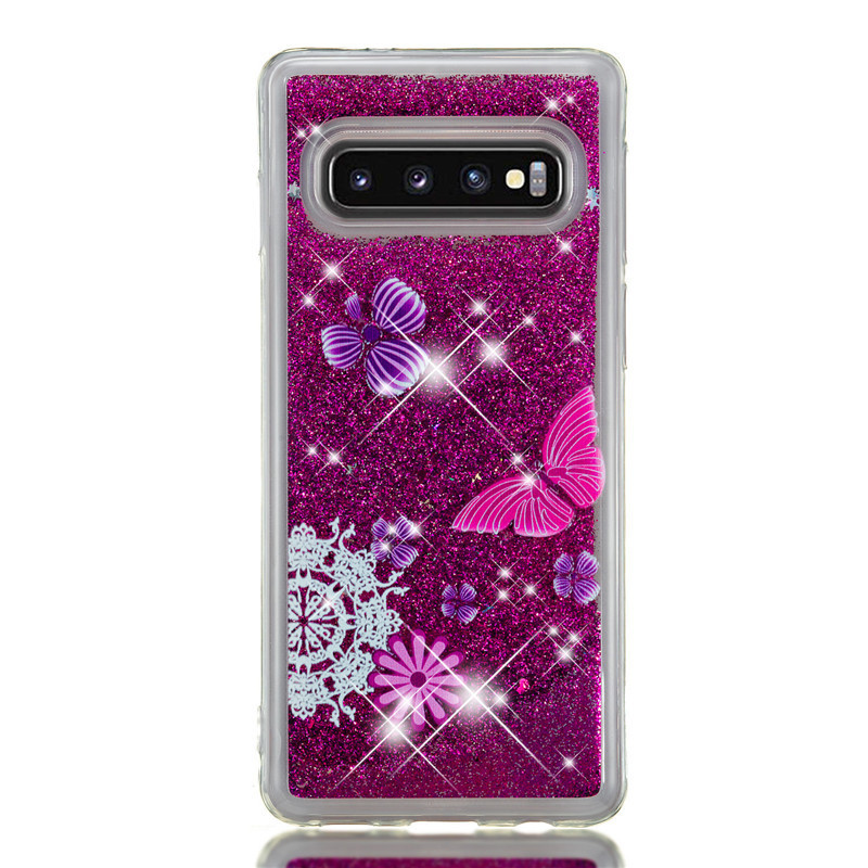 3D Flowing Glitter Quicksand Liquid Tpu Mobile Cell Phone Case Cover Back Holder for Samsung S10,S10+/s10Plus,S10e/s10lite