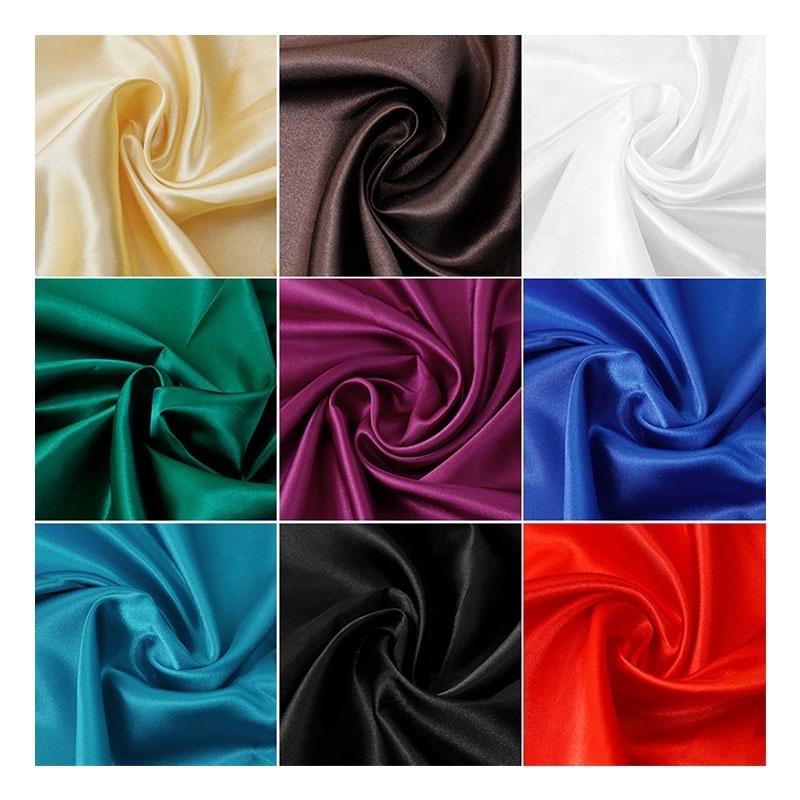 heavy thick Dyed crepe back satin fabric Woven Polyester Spandex stretch Silk Chiffon Satin Fabric for dress