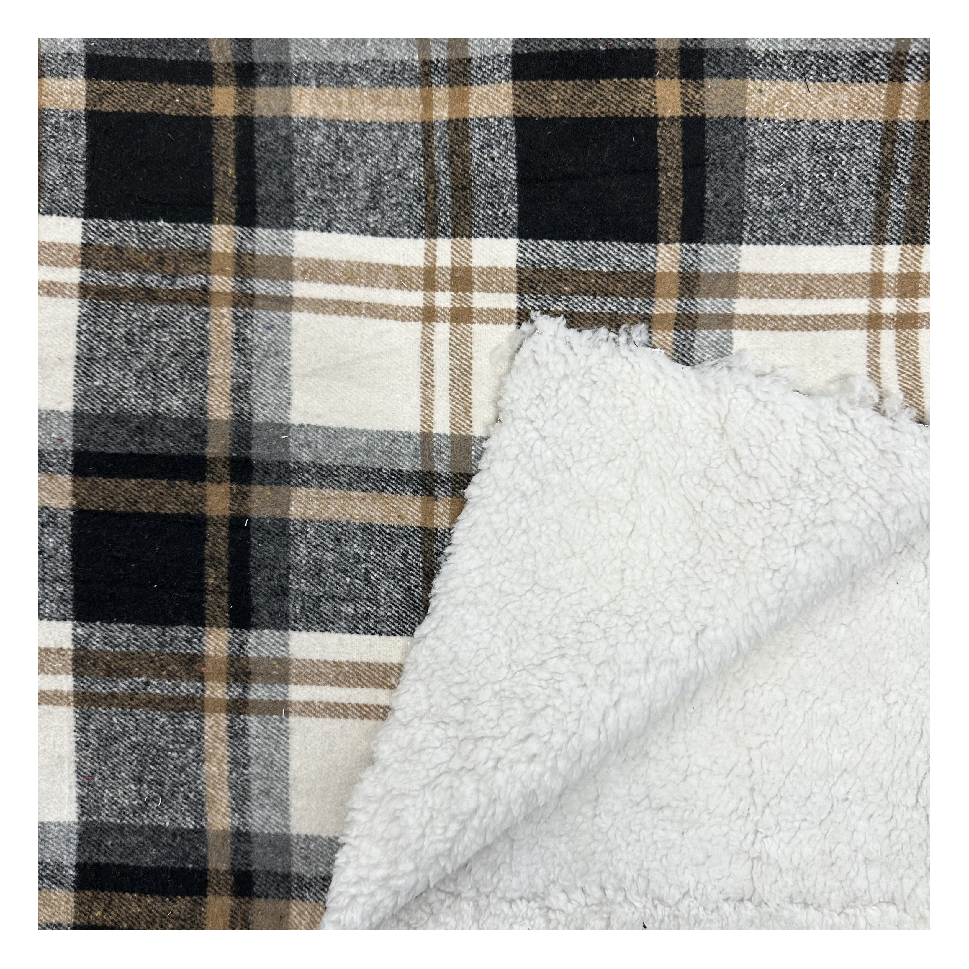 7S CVC yarn dyed flannel brushed check yarn dyed compound fabric knitted fabric composite bonded fleece fabric for jacket