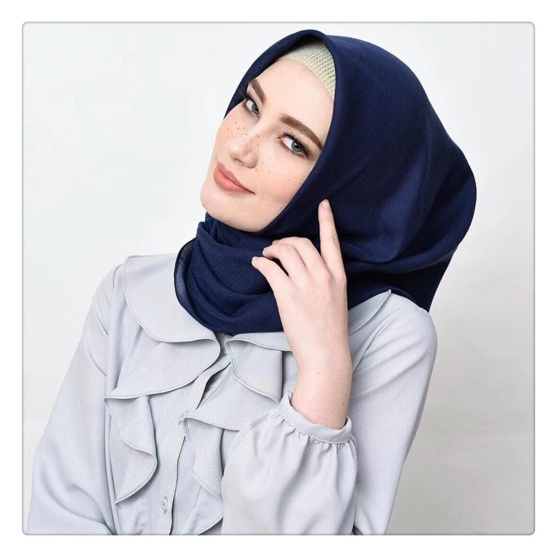 100% spun polyester voile fabric material for hijab/scarf