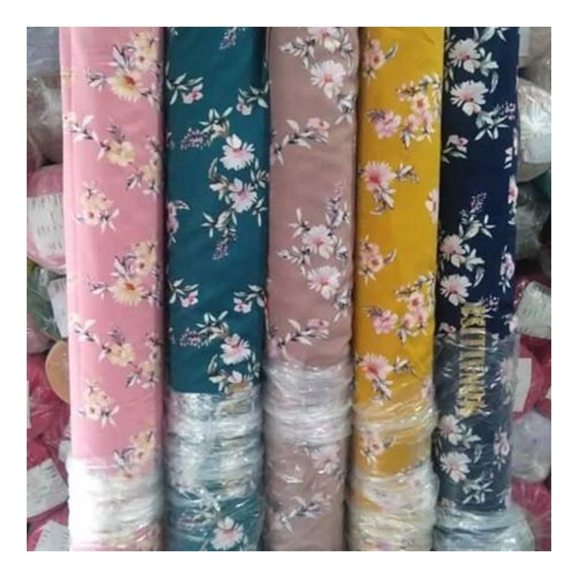 woven 100%rayon fabric plain spun rayon challis fabric plain kain 100 rayon chalis tecidos viscose custom floral  printed fabric