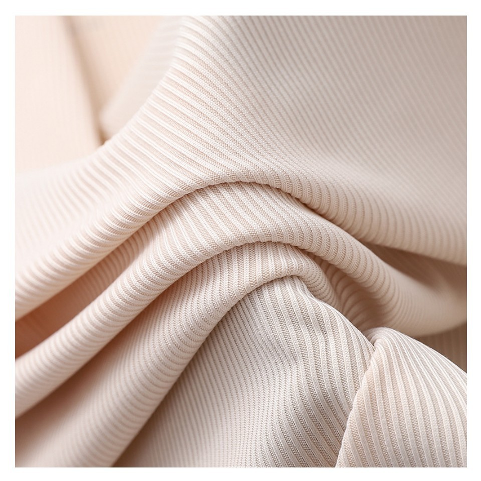 95 polyester 5 spandex rib fabric rib knitted stretch t-shirt cotton jersey fabric 2x2 Rib Knit Fabric For Dresses