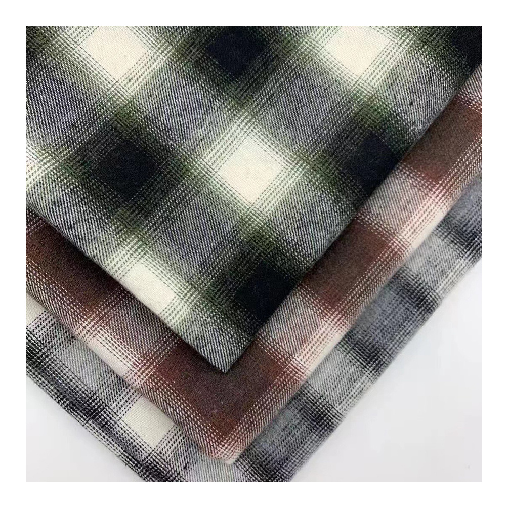 stock lot soft cotton yard dyed check shirt fabric cvc yarn dyed flannel fabric for sleepwear