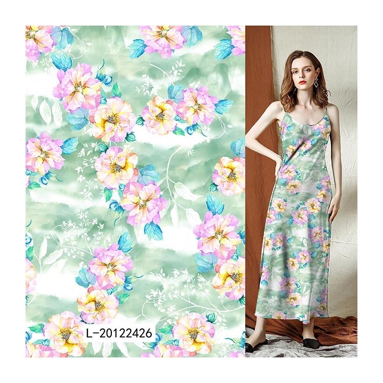 30S 32S 45S 3D effect 100 floral  digital rayon printed viscose rayon fabric woven spun rayon challis fabric kain manufacturers