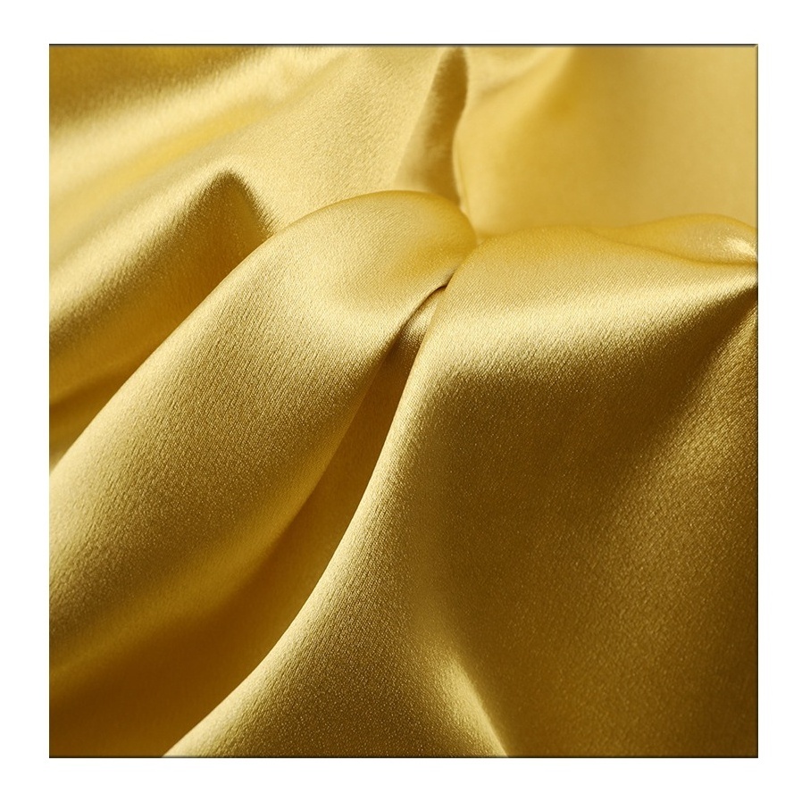 heavy thick Dyed crepe back satin fabric Woven Polyester Spandex stretch Silk Chiffon Satin Fabric for dress