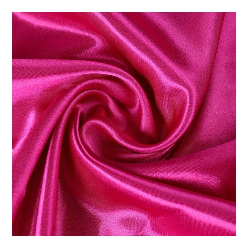 wholesale 50d 75d bridal polyester woven tela satin Shiny Spandex stretch Dubai crepe back silk Satin Fabric For dress