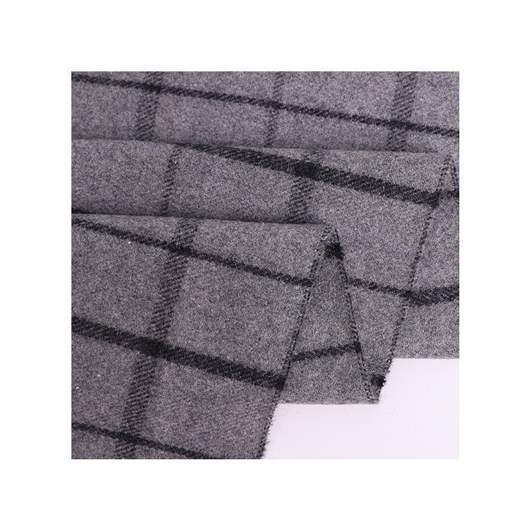 Wholesale cheap plaid polyester check coat fabric women/men winter coats fabric stock