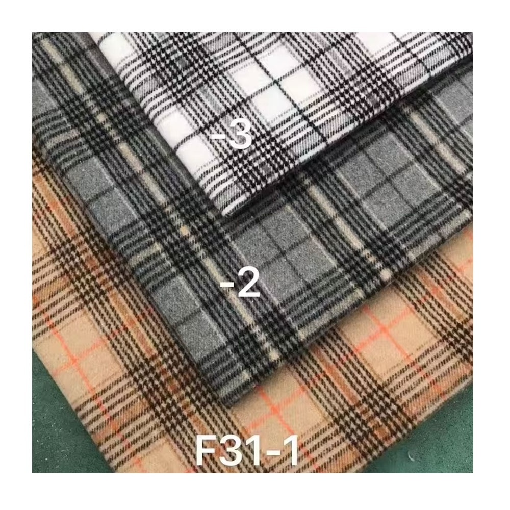 200gsm thick 60% cotton 40% polyester woven plaid check CVC brushed yarn dyed flannel fabric for jacket