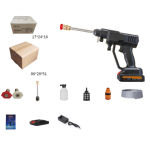 Multi-Functional Pressure Washer with 21V Lithium Battery, Sprayer Steam Wash Gun Supplies Cleaning car washing gun