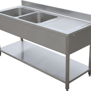 Professional Durable commercial portable stainless steel double bowl kitchen sink