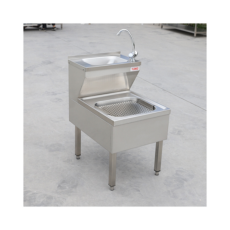 Commercial Sanitary Stainless 304 Cabinet Janitorial Unit Hand splash guard stainless steel Kitchen Sinks