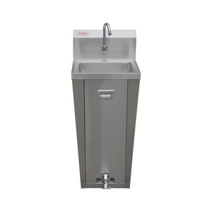 Portable and autonomous Free standing Stainless steel Foot operated hand wash washbasin sink