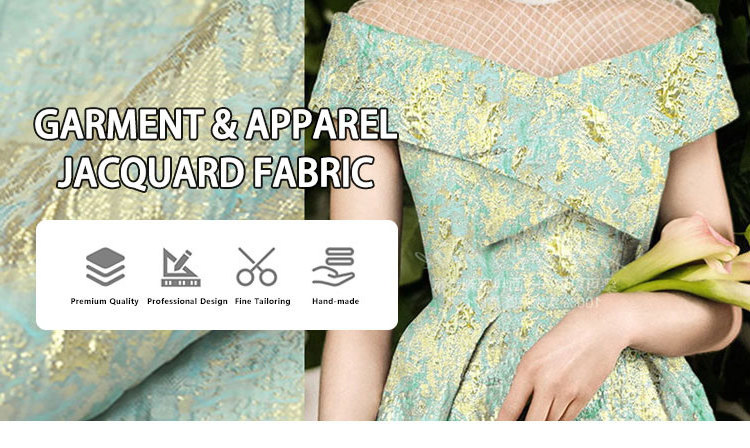 Yili Custom Costume Dress Garment Fabric 100% Polyester Fabric for Sofa Brocade Flower Pattern Lurex Jacquard Roll Packing 75D