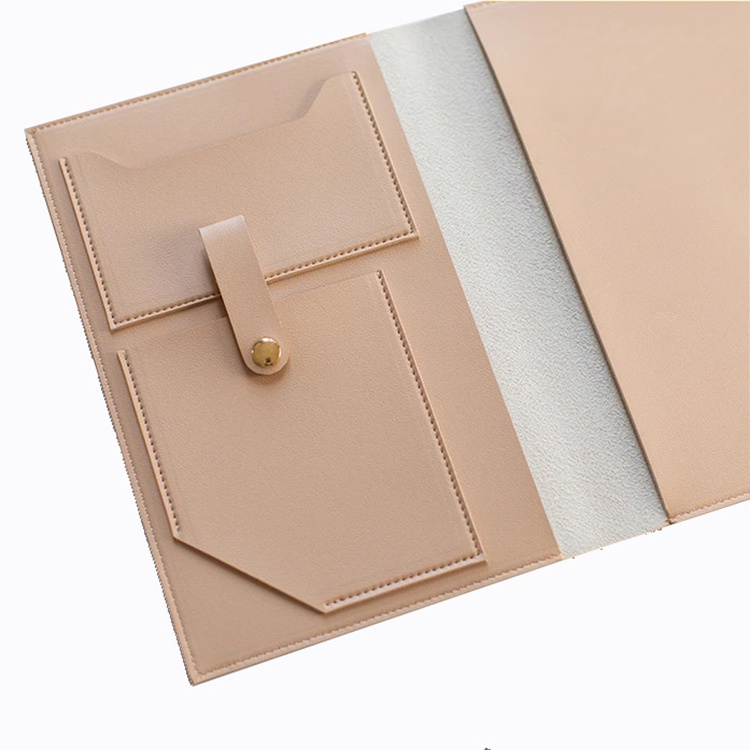 PU Leather Resume Portfolio Folder/Legal Document Organizer & Business Card Holder A4 Portfolio File Folder