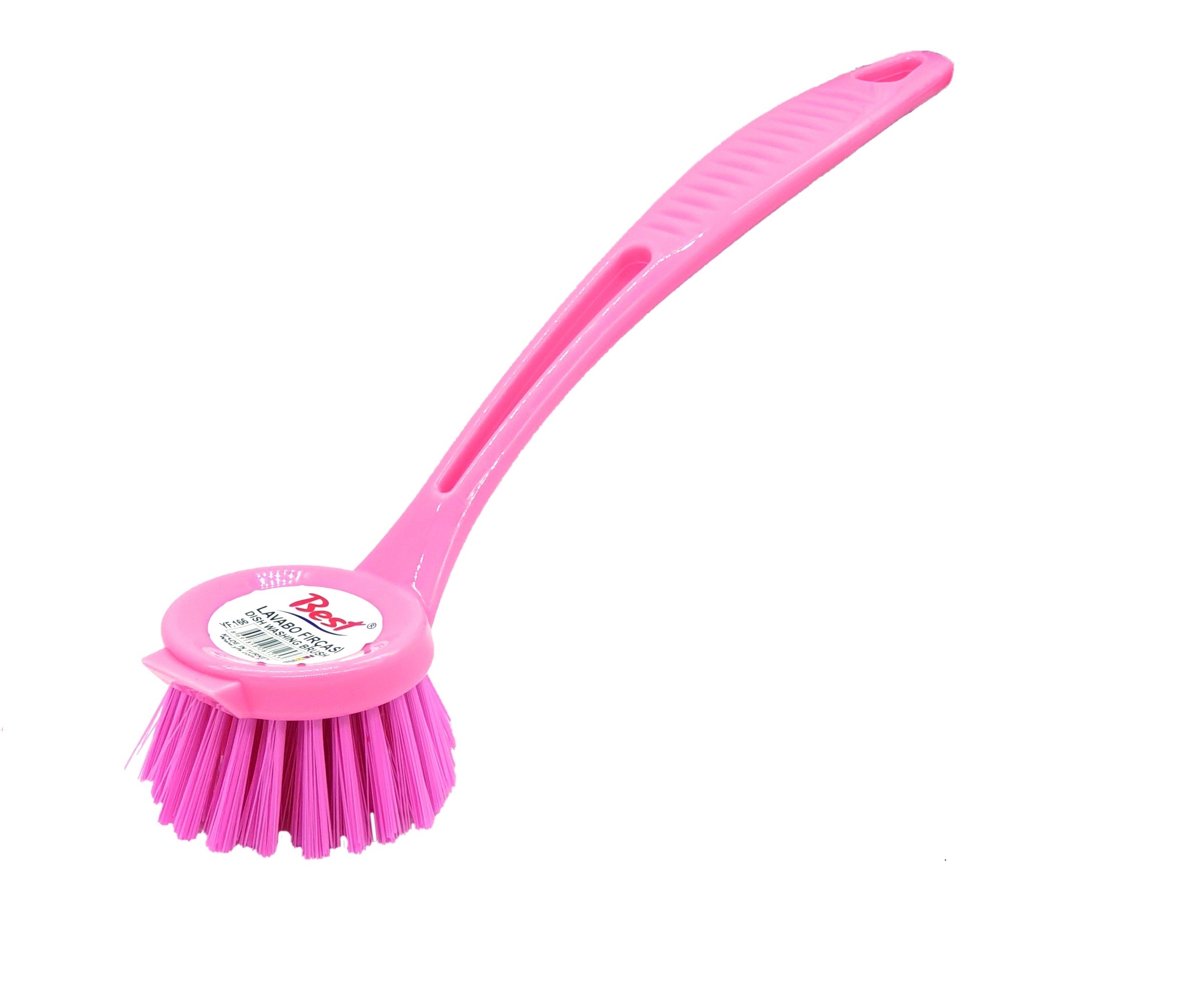 2024 Hot Selling Plastic Round Cheap Dish Washing Brush with Stand Kitchen Cleaning Scrub Brush