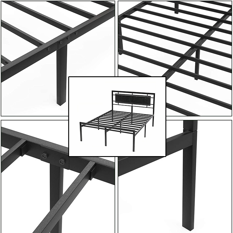 Steel Metal Bed Frame Queen Size King Size Double Metal Bed Modern US Hot Sale iron Beds