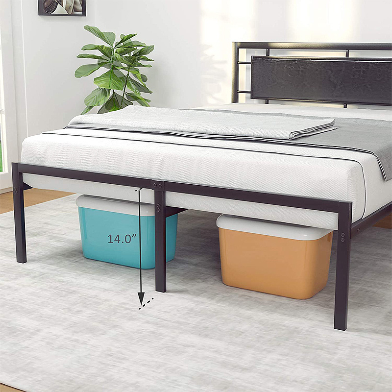 Steel Metal Bed Frame Queen Size King Size Double Metal Bed Modern US Hot Sale iron Beds