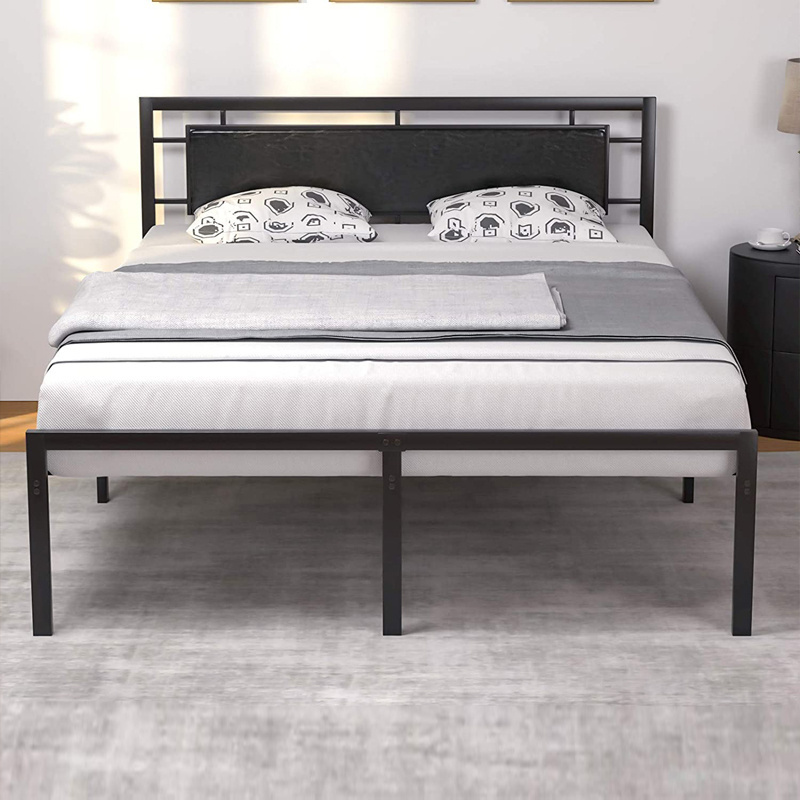 Steel Metal Bed Frame Queen Size King Size Double Metal Bed Modern US Hot Sale iron Beds