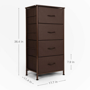 Foldable Fabric Drawer Tower 4-Drawer Dresser Organizer for Bedroom Entryway or Living Room Furniture for Closets and Hallway